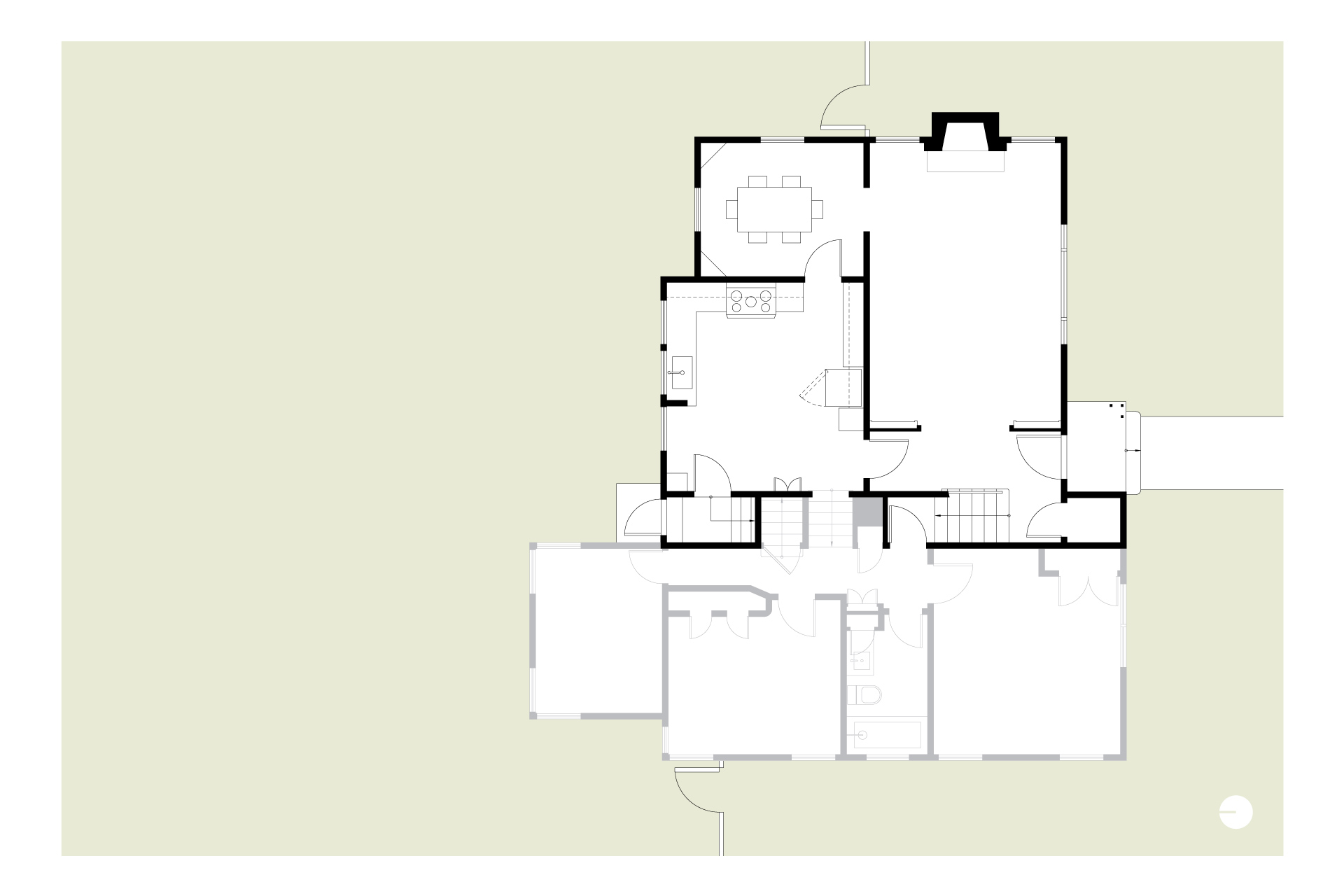 This is a drawing of the existing house prior to renovations at the Concordia Renovation.