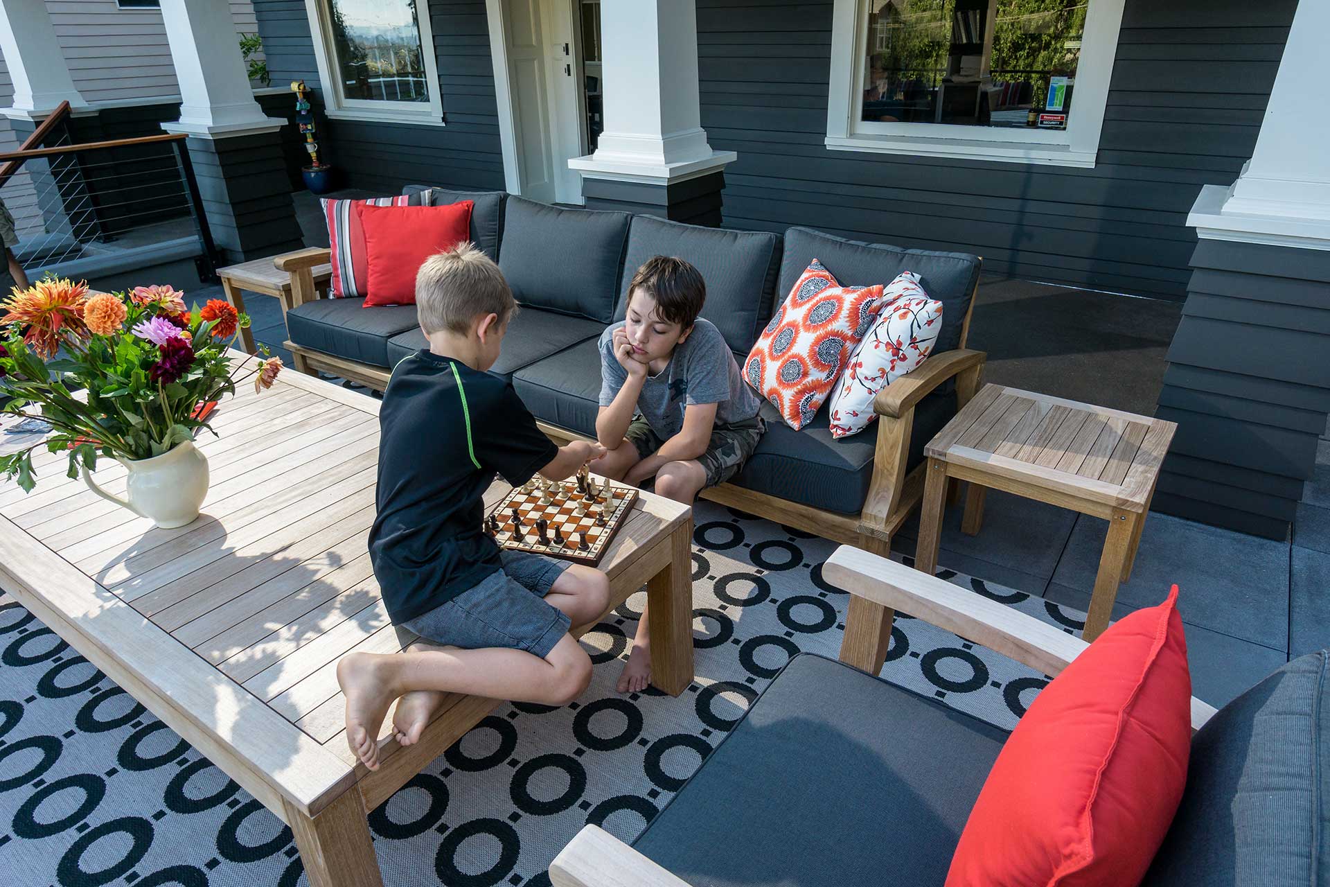 The new terrace at the Family Porch provides a space to gather and socialize.