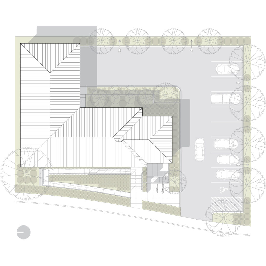 This is a drawing of the site plan for the Gateway Medical Clinic.
