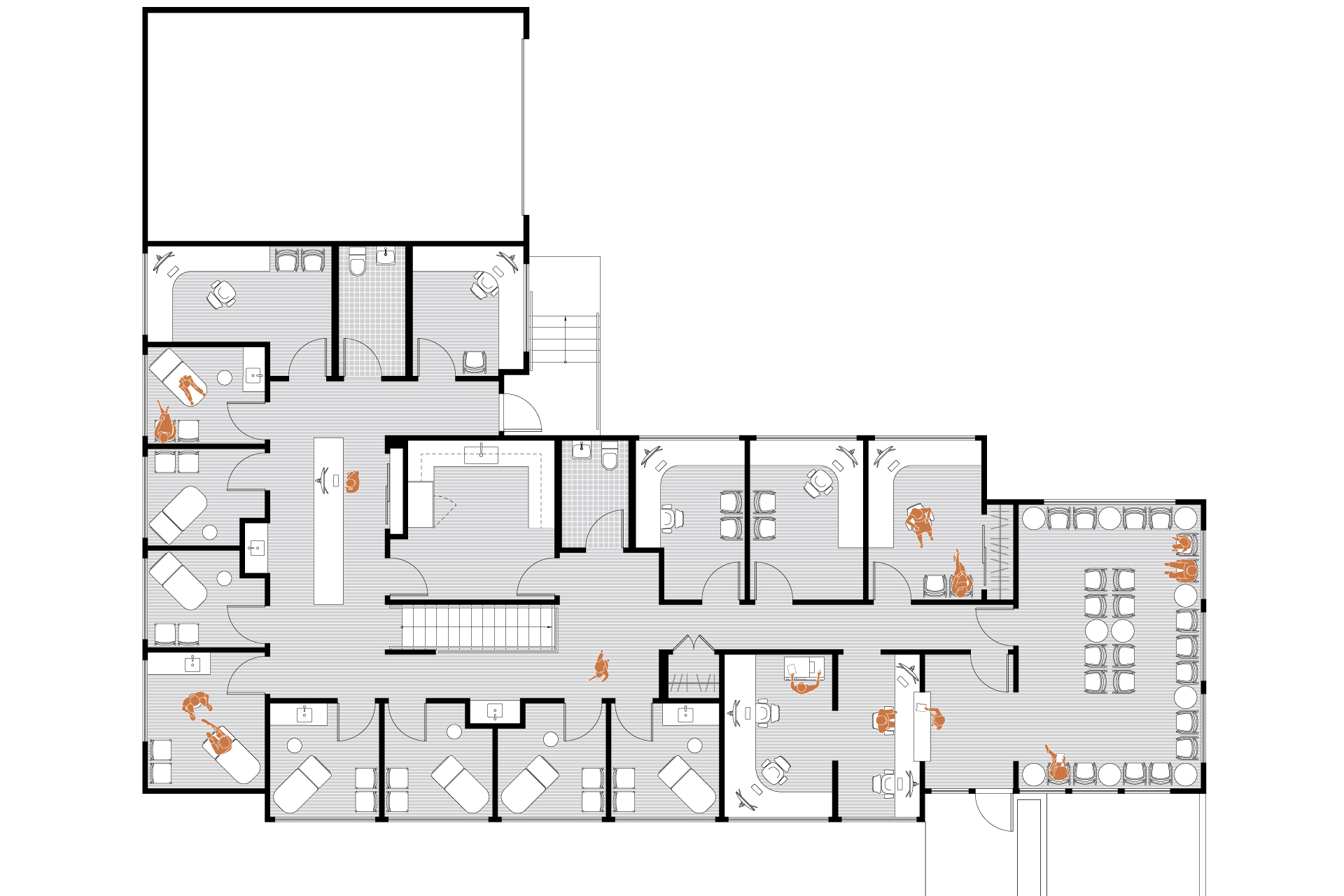 This is a floor plan drawing of the Gateway Medical Clinic after being renovated.
