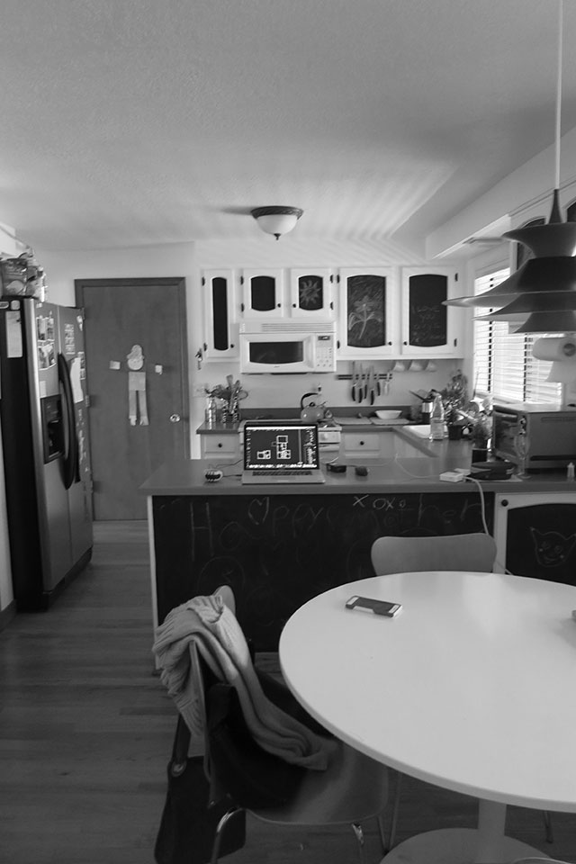 This is a photo of the kitchen at the Hawkridge Modern before being renovated.