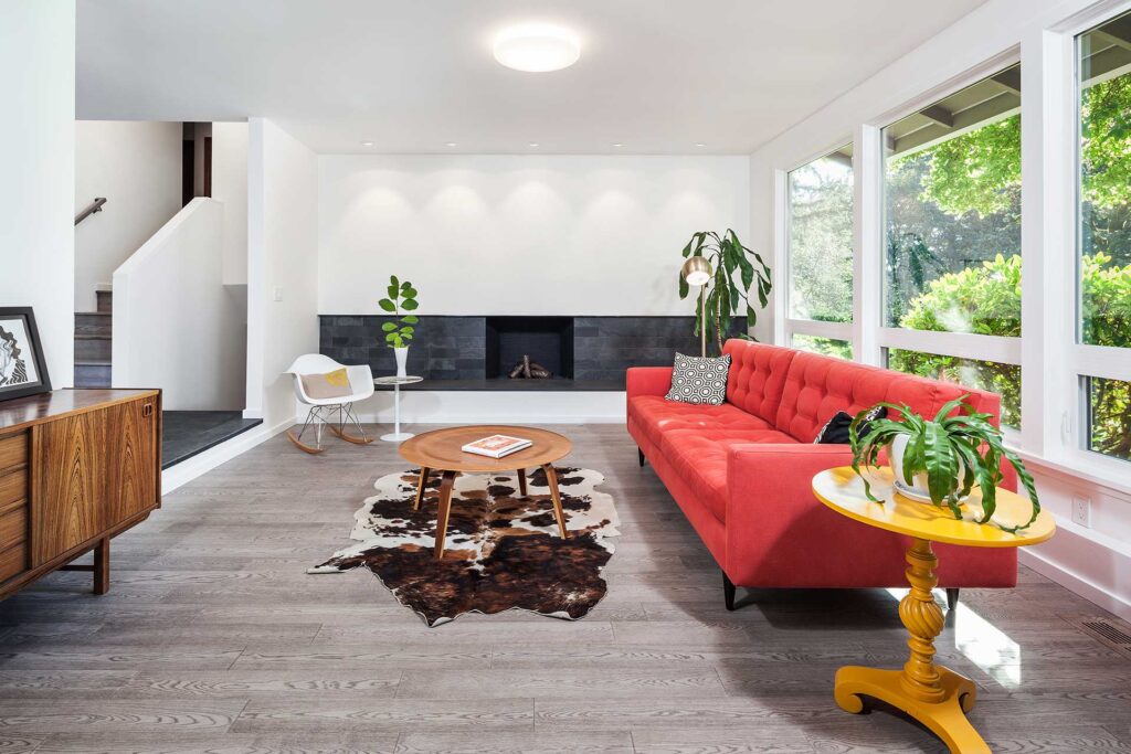 This is a photo of the living room after the residential remodel.