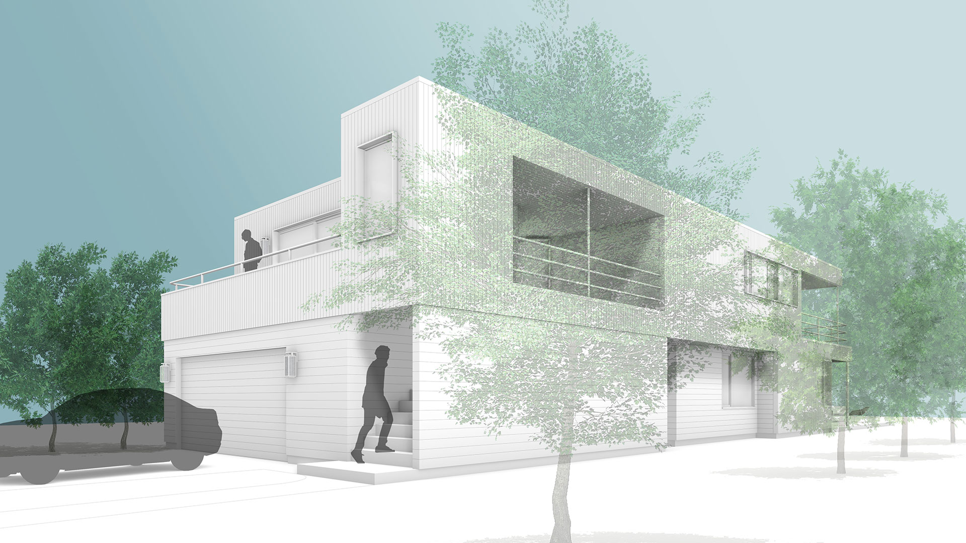 This is a rendering of the front of the home showing the proposed exterior remodel.