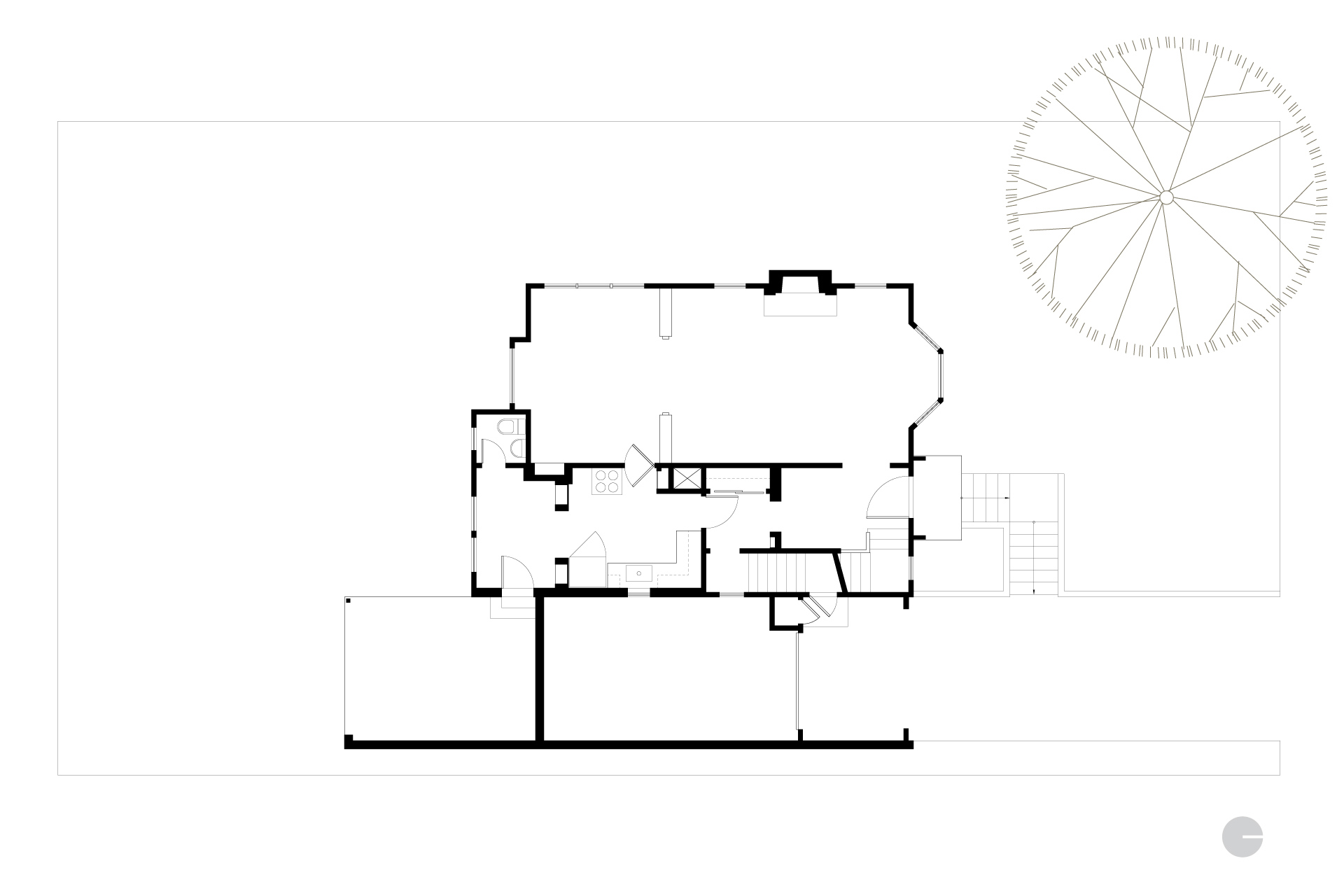 This is a floor plan drawing of the Laurelhurst Craftsman before being renovated.