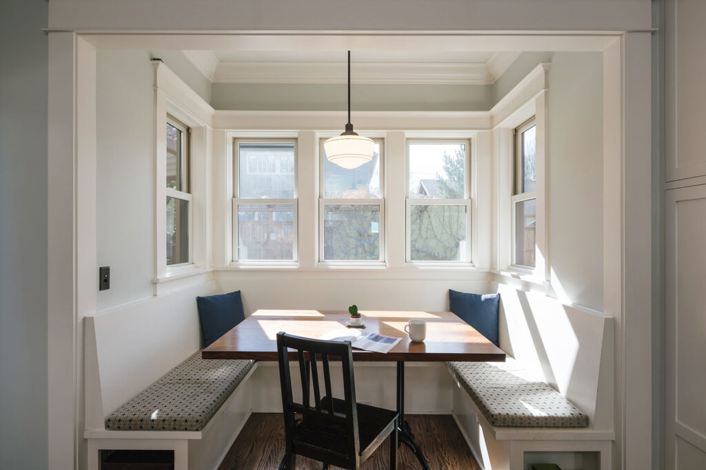 Dining nook in the whole house remodel.