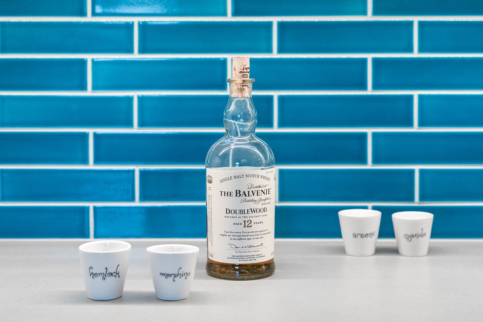 Backsplash tiles in the kitchen at the Little Prescott House are from Fireclay Tile.