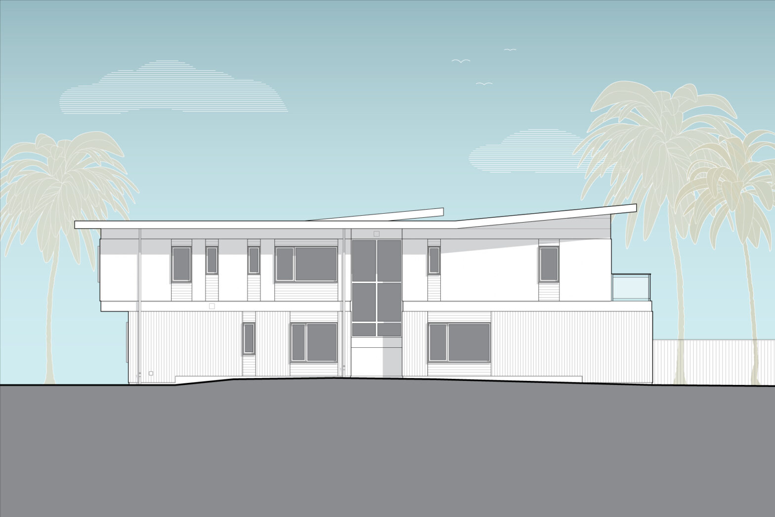This is a drawing of the side of the Point Loma House.