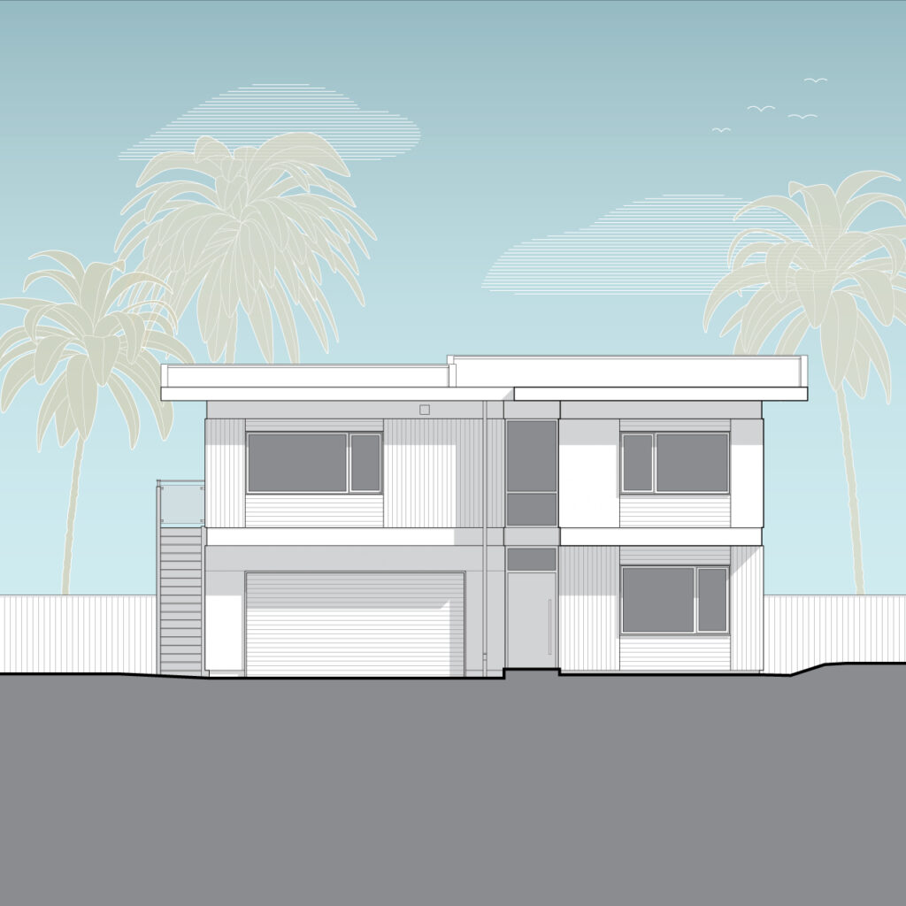 This is a drawing of the front of the Point Loma House.