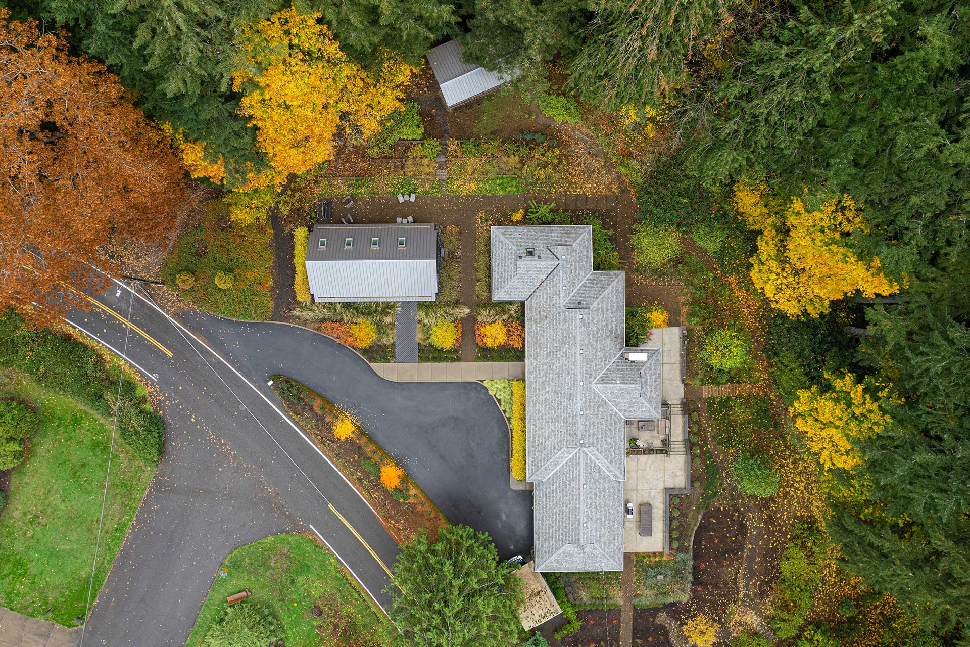 This is an aerial view of the Christie Architecture Studio and house.