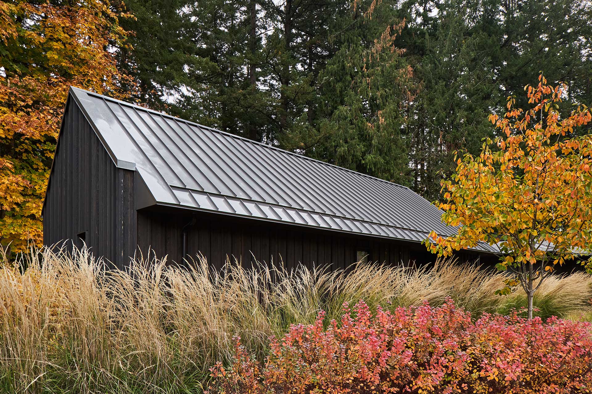 The Christie Architecture Studio has a metal standing seam roof.