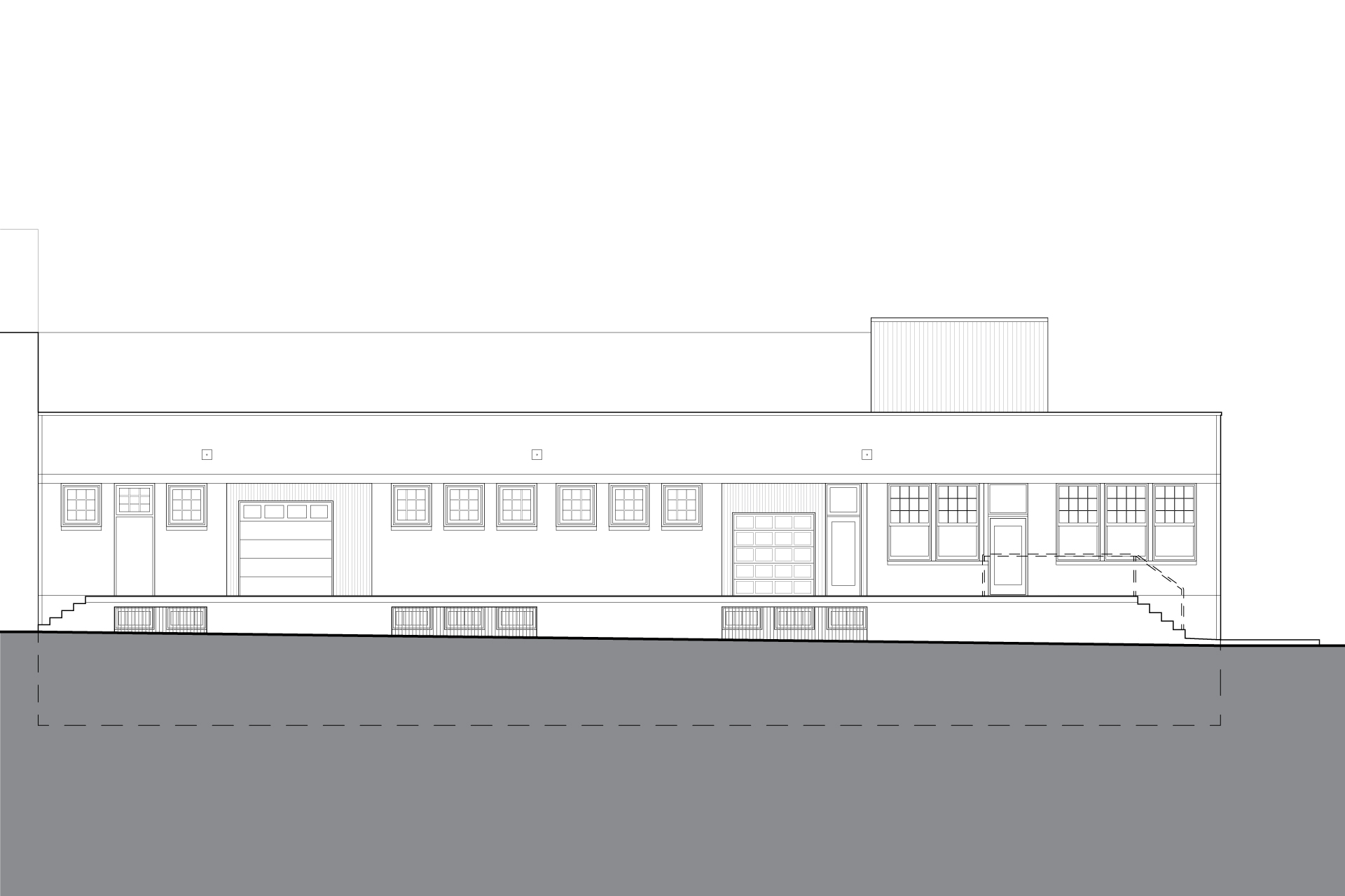 This is a drawing of the east elevation of the Taylor Building before renovations.