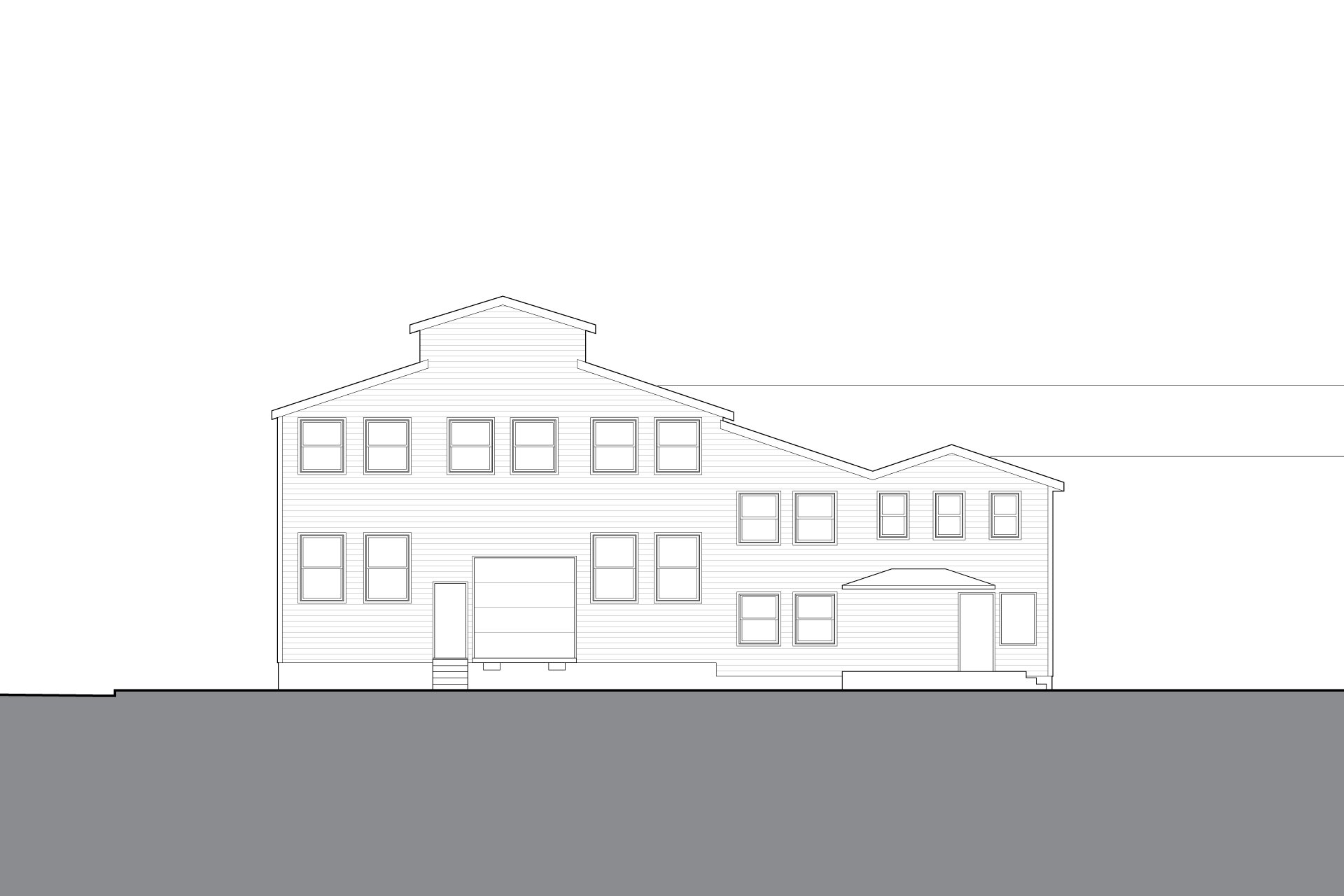 This is a drawing of the east elevation of the Warehouse Rehab before renovations.