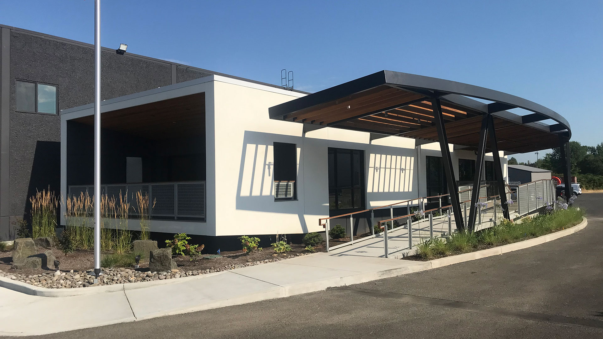 Christie Architecture Industrial Rehab Steel Canopy