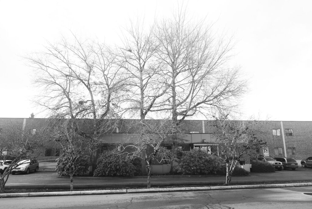 This is a photo of the front of the Industrial Rehab before renovations.