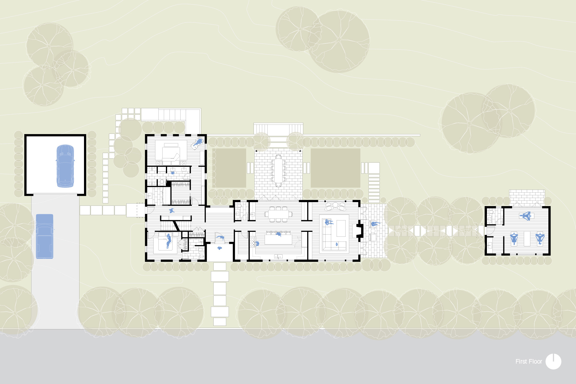 First floor plan of the new modern farmhouse.