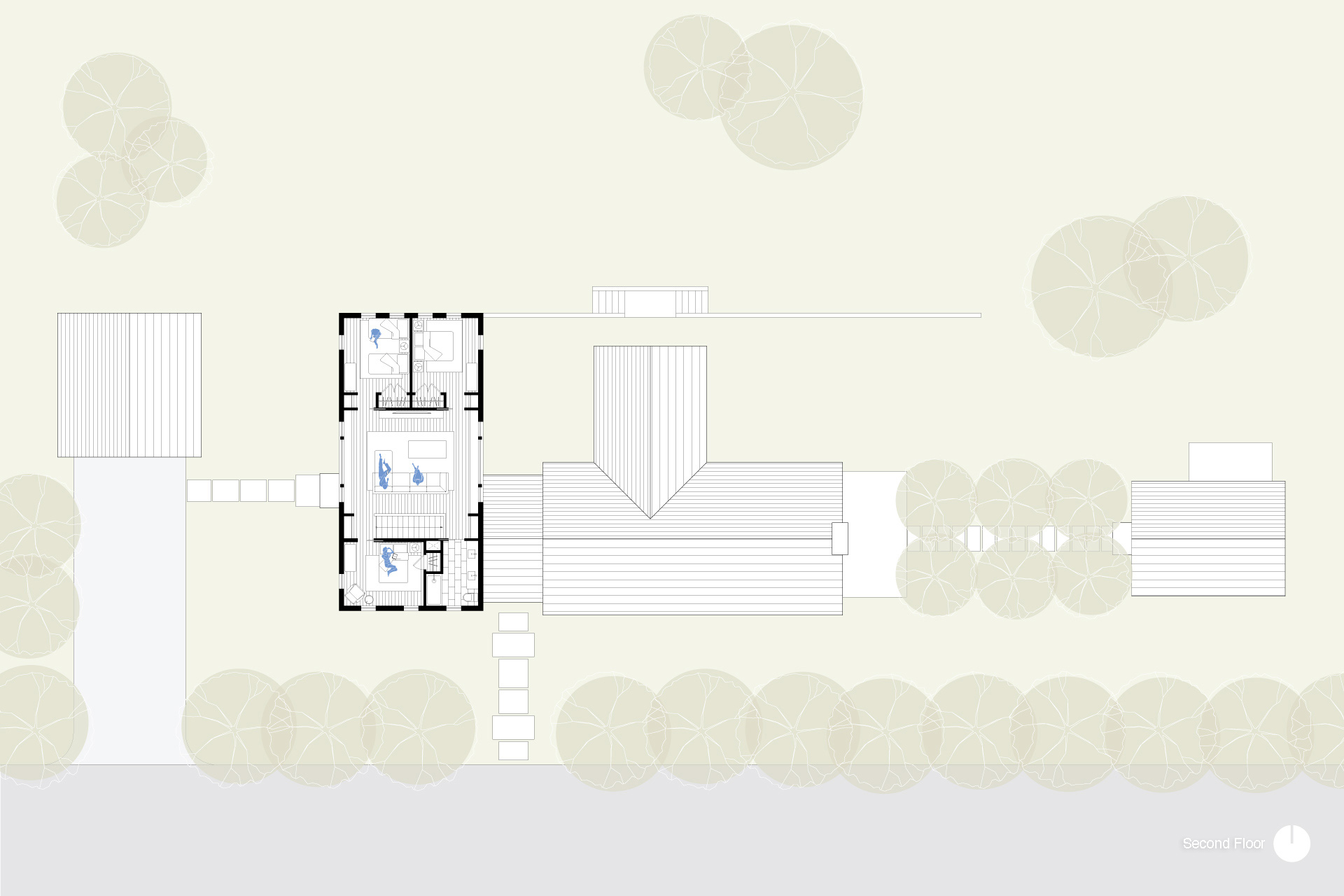 Second floor plan of the new modern farmhouse.