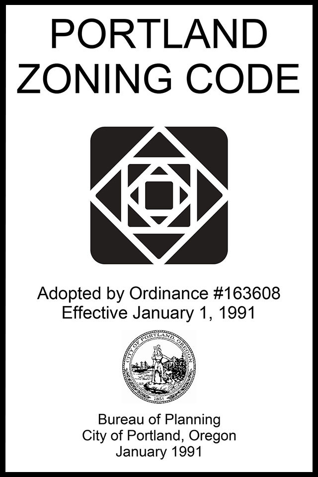 This is the cover of Title 33, the Portland Oregon Zoning Code.