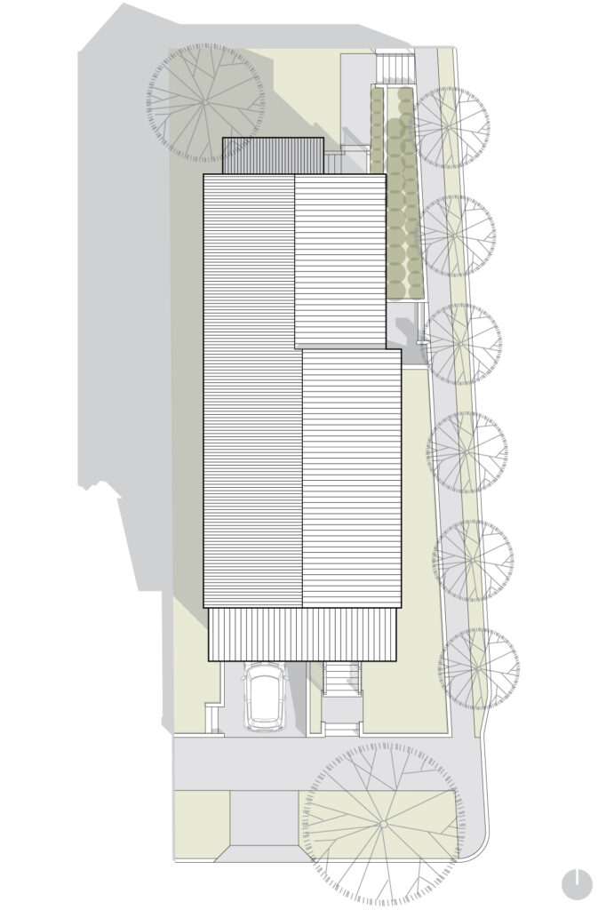 Plan drawing of the multigenerational Portland Craftsman.