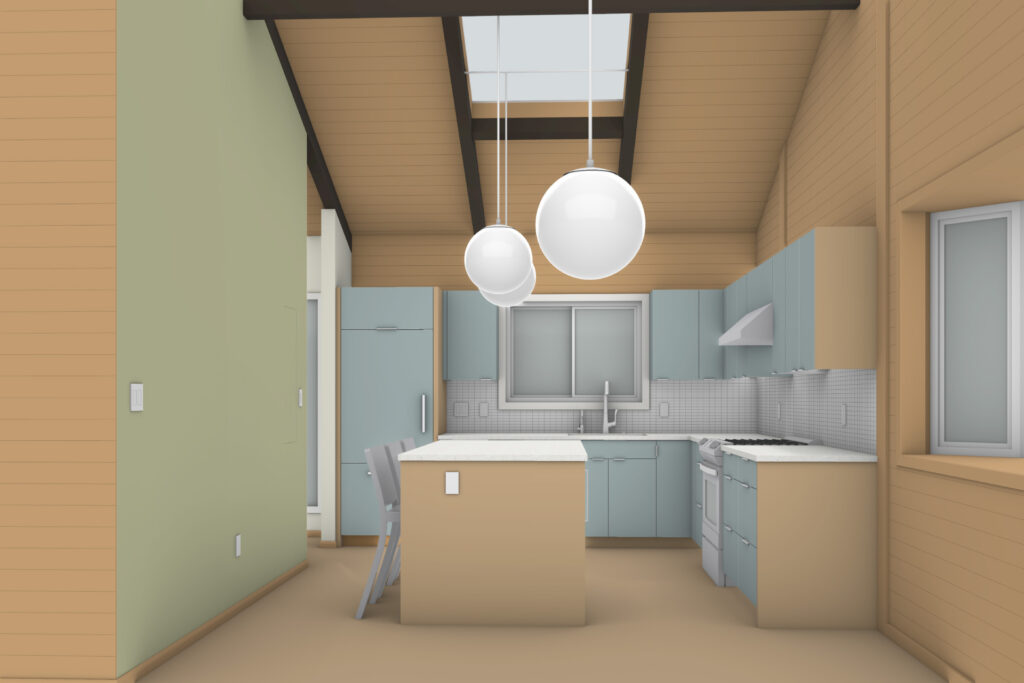 This is a view of the proposed kitchen at Manzanita Beach House.