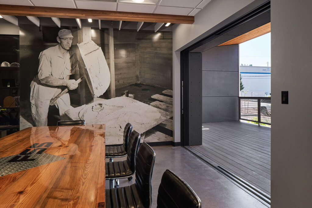 This is an interior view of the break room at the warehouse renovation.