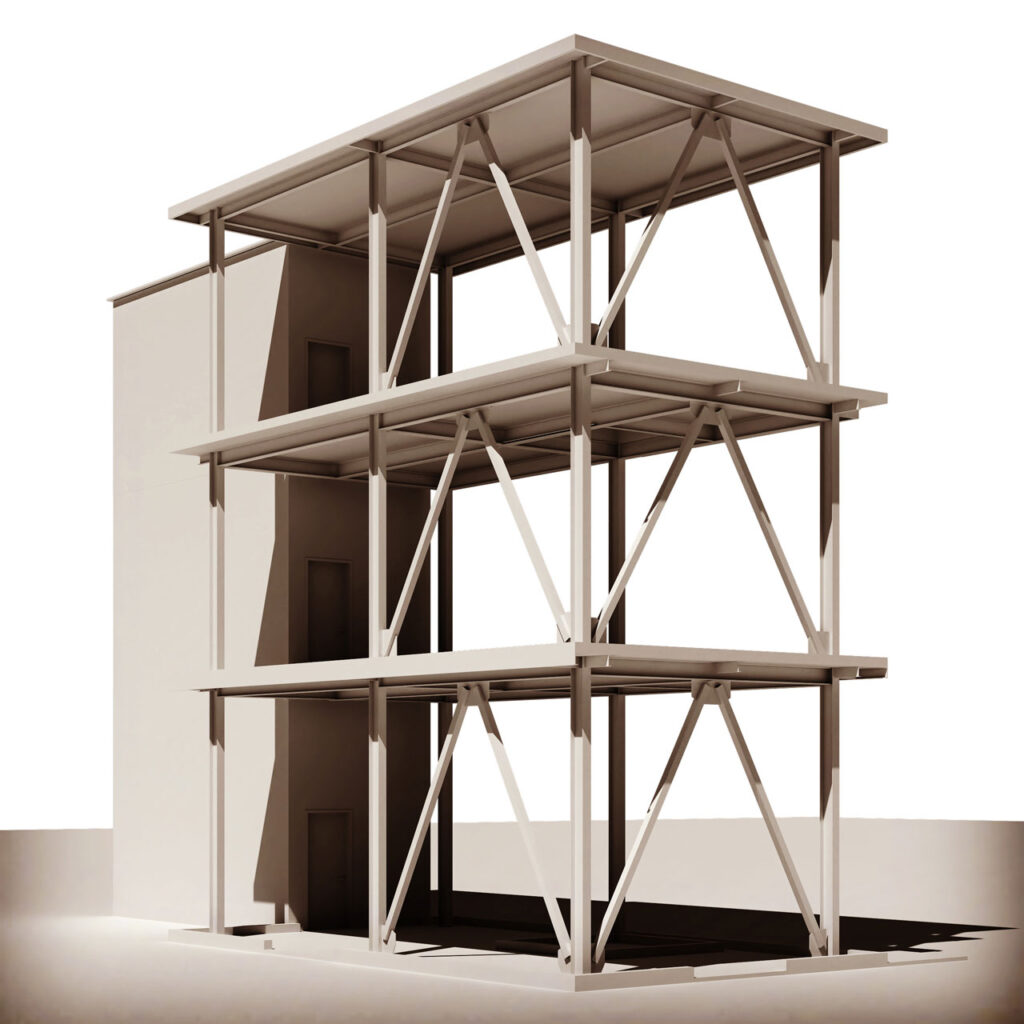 Architectural rendering of the training structure.