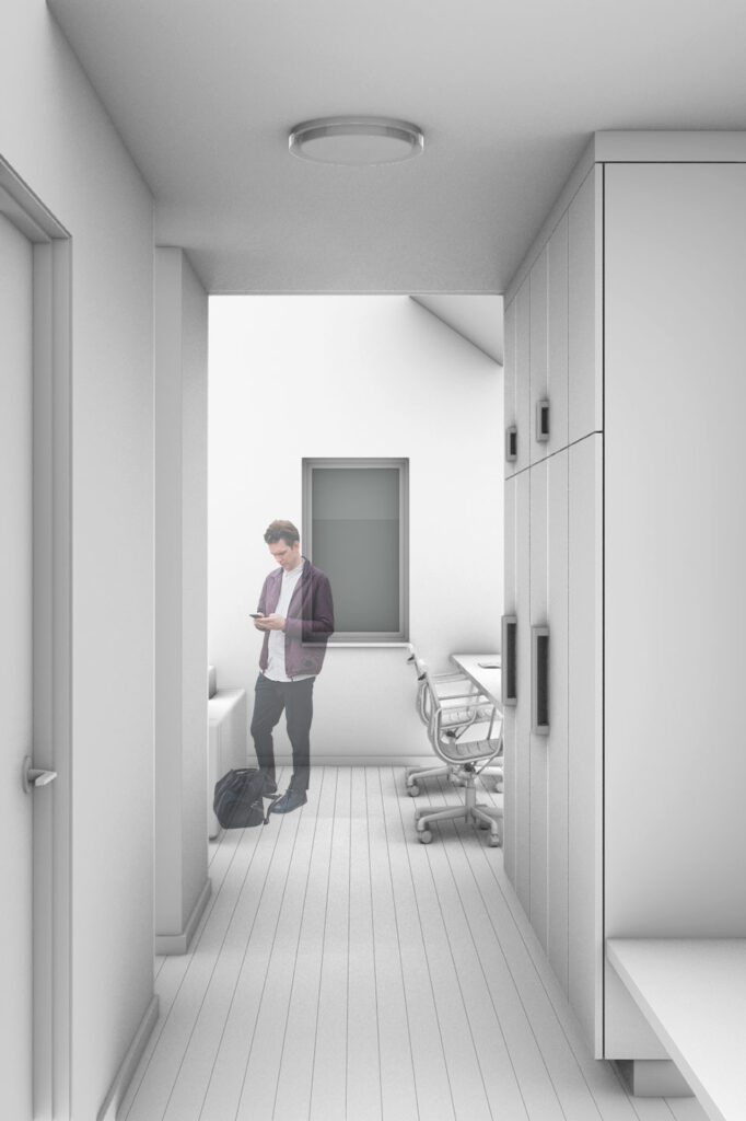 3d rendering of the interior hall.