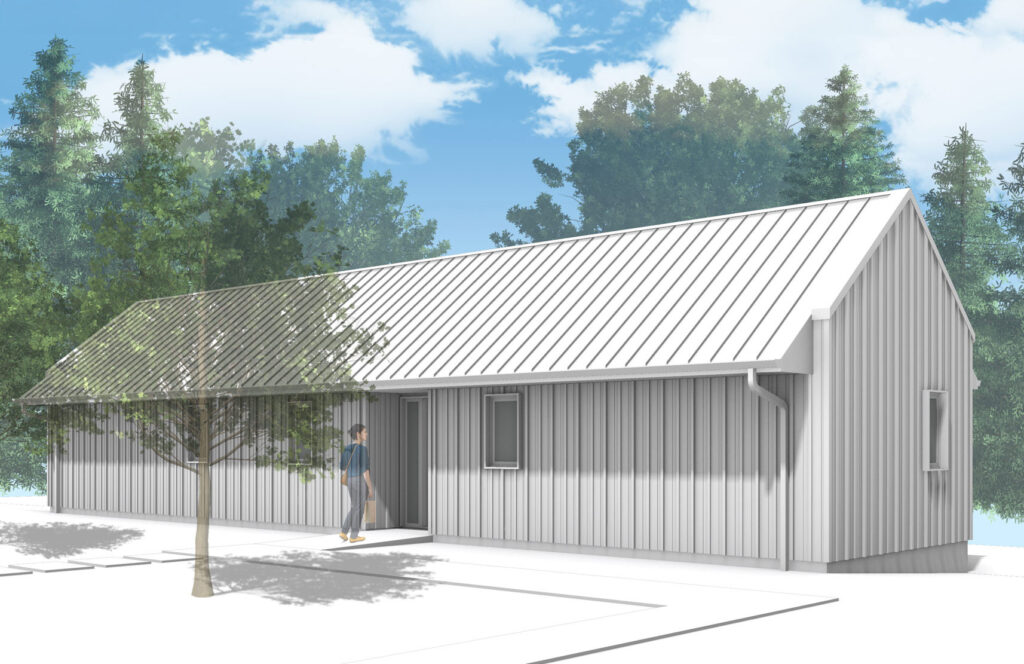 Front elevation rendering of the Forest Park ADU.