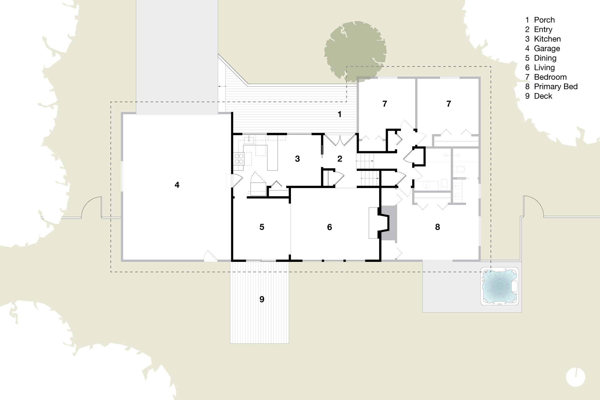 Existing floor plan of the home prior to renovation, showing compartmentalized layout and circulation in this residential remodel.